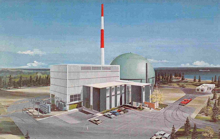 Big Rock Point Nuclear Power Plant - Old Postcard (newer photo)